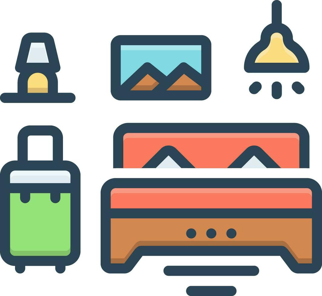 color icon for accommodation vector