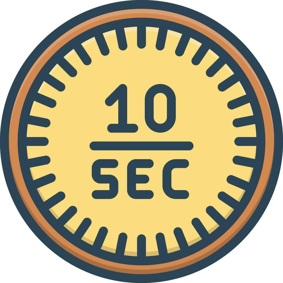 color icon for seconds vector