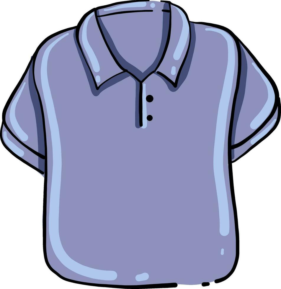 Blue mens shirt, illustration, vector on white background