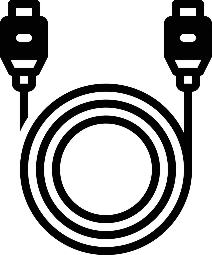 solid icon for cables vector