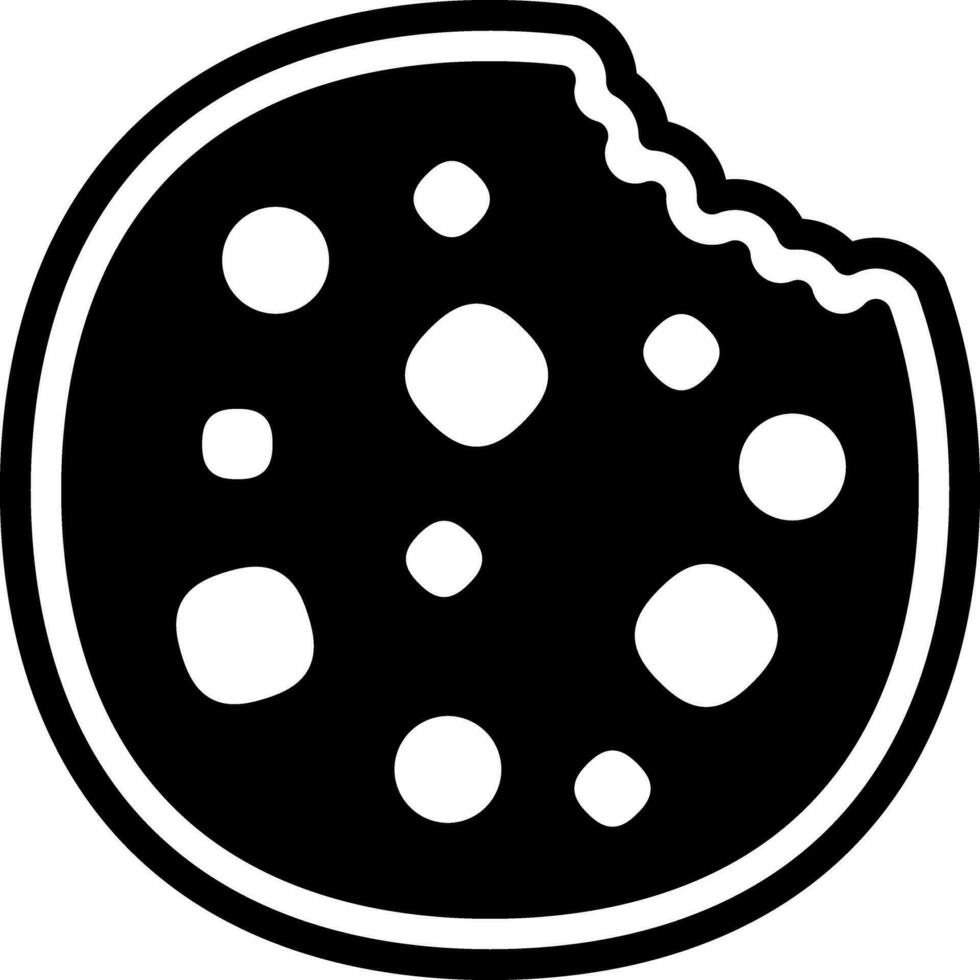 solid icon for cookie vector