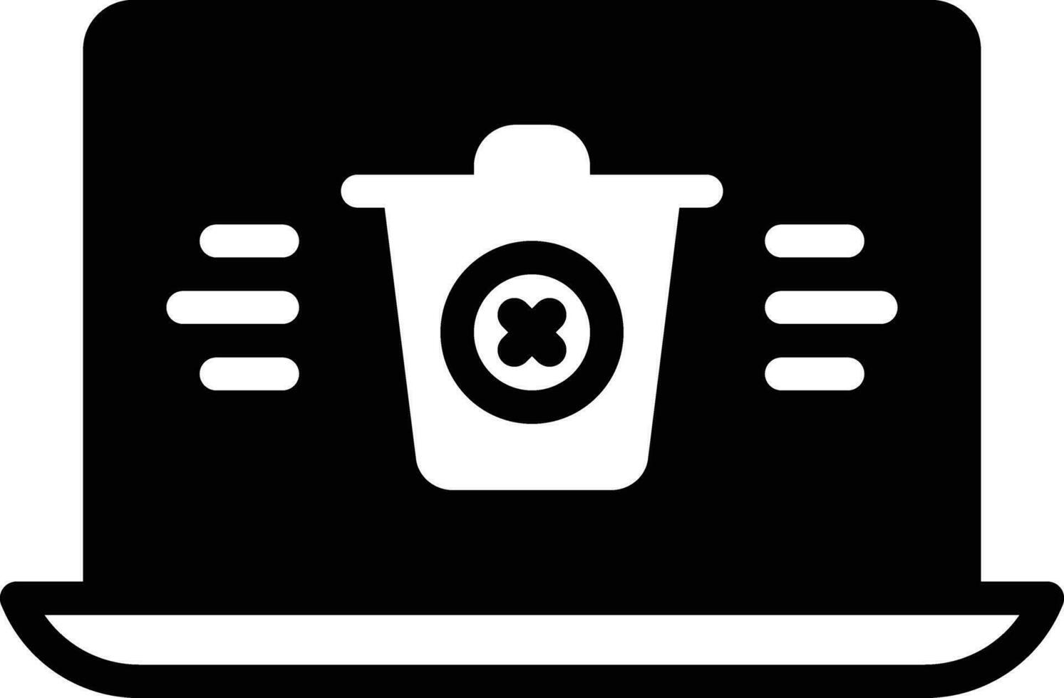 solid icon for delete vector