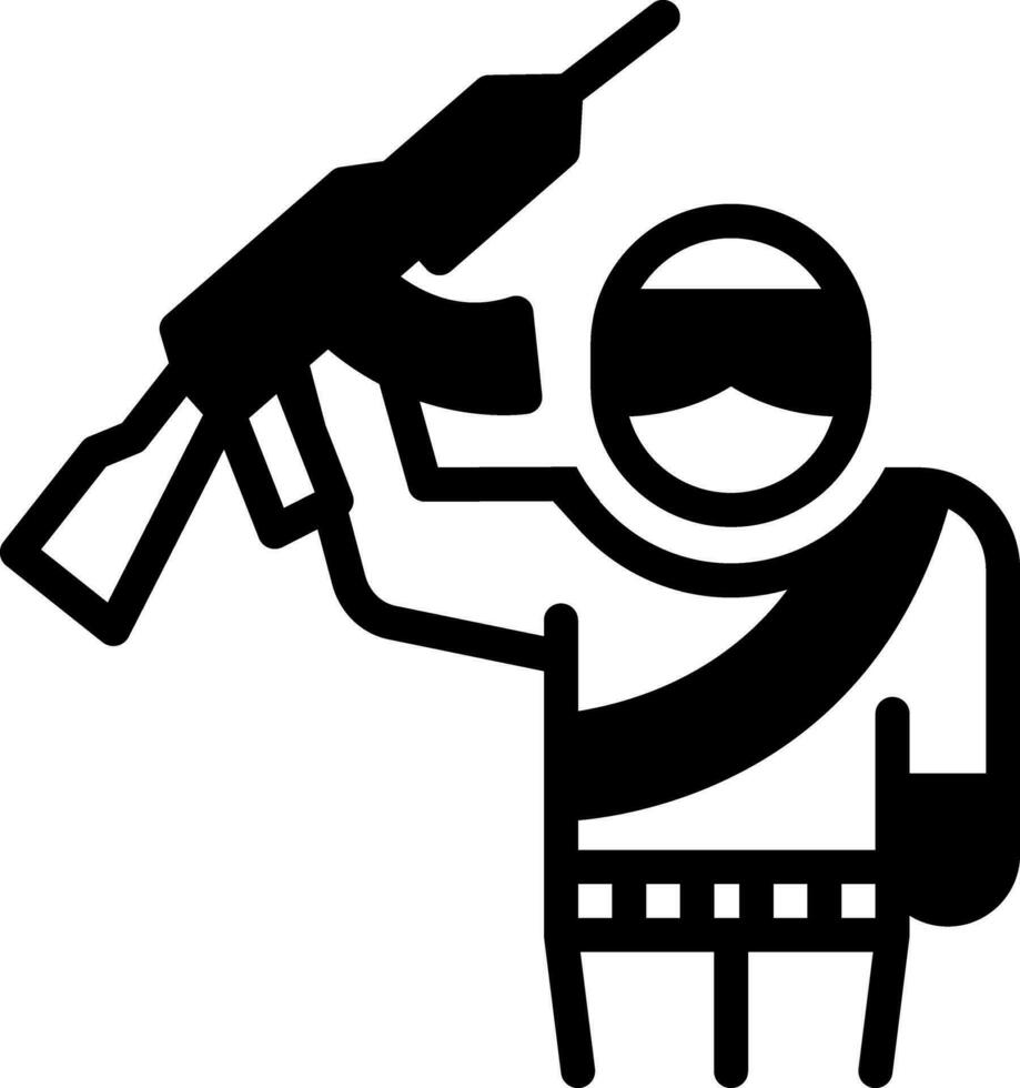 solid icon for terrorists vector