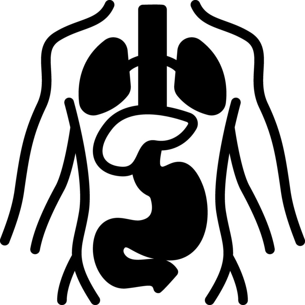 solid icon for anatomy vector