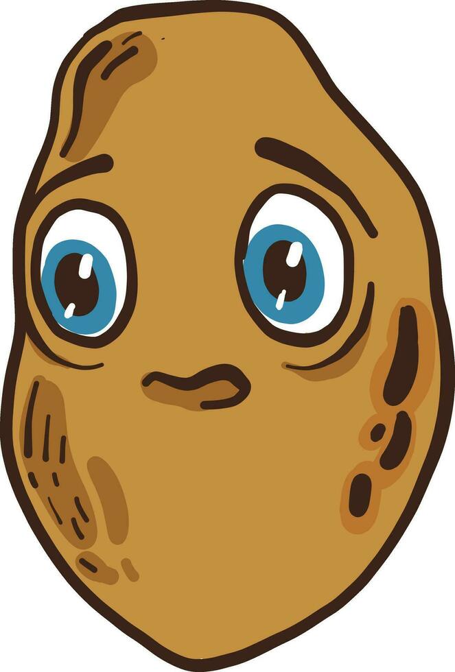 Sad potato, illustration, vector on white background