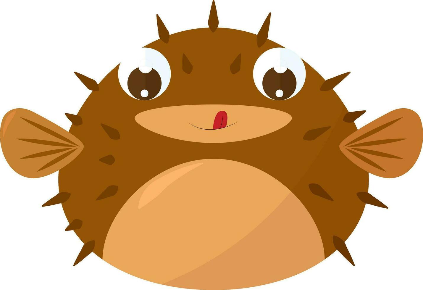 Puffer fish, illustration, vector on white background