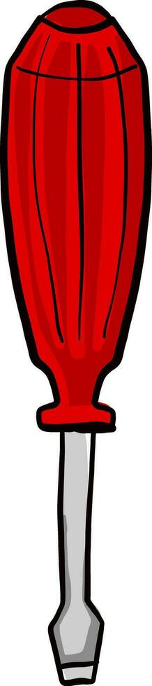Red screwdriver, illustration, vector on white background