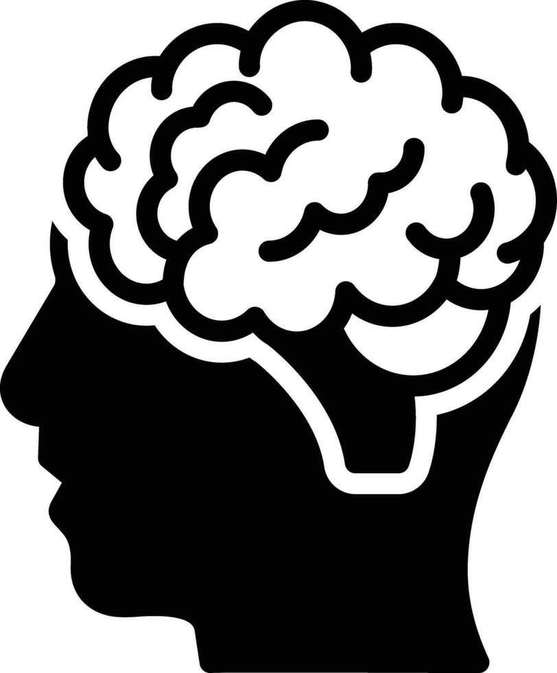 solid icon for mind vector