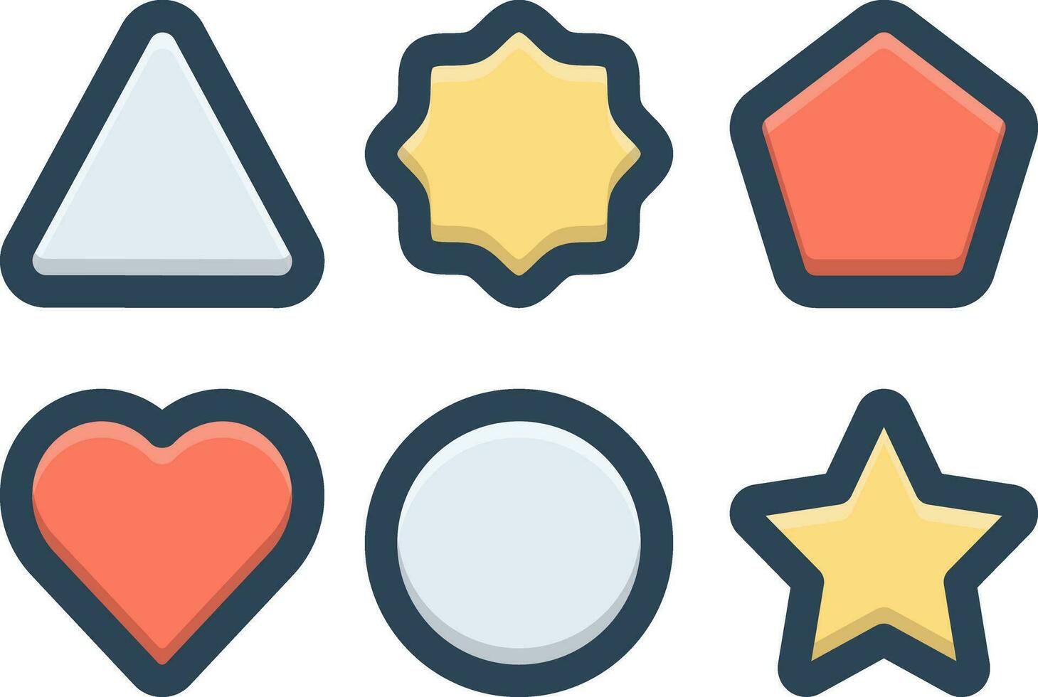 color icon for shapes vector