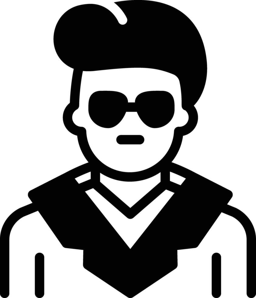 solid icon for elvis vector