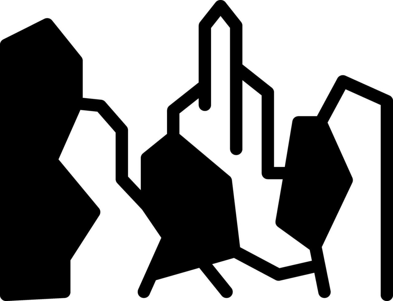 solid icon for canyon vector