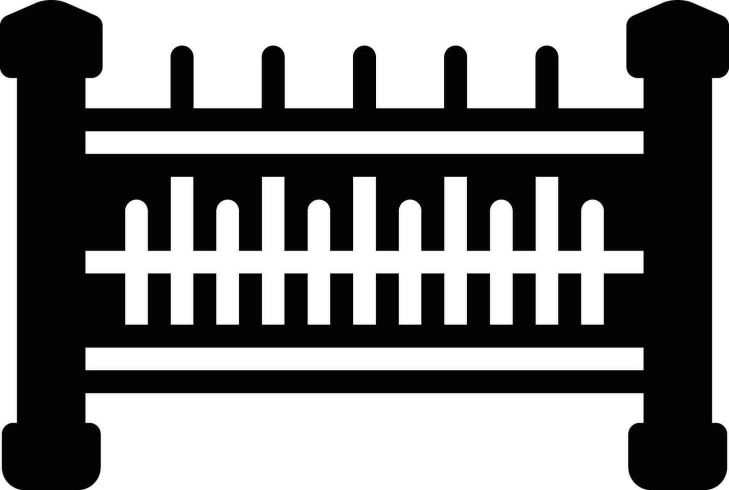 solid icon for fence vector