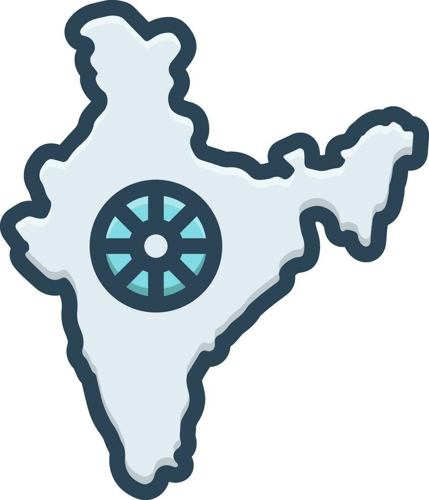 color icon for india vector