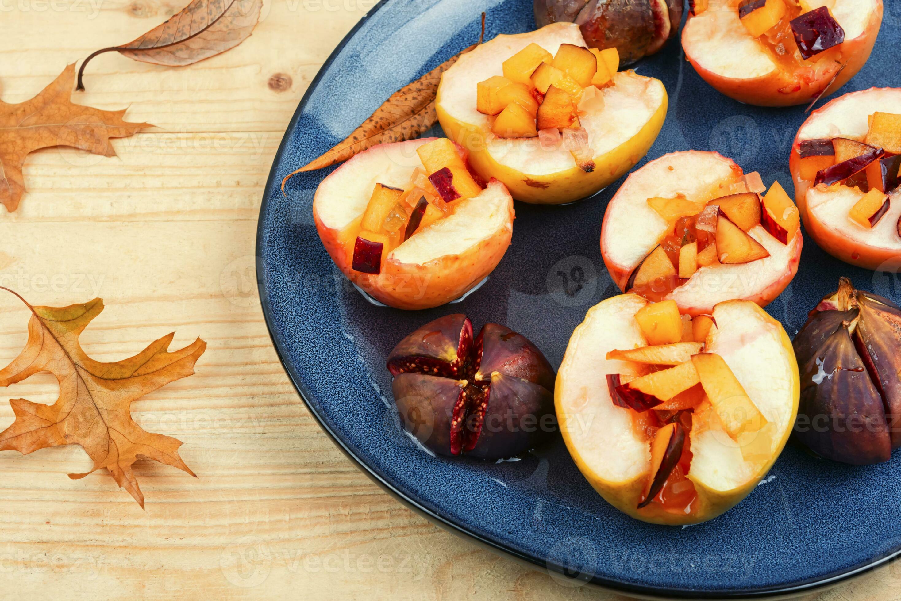 Baked apples and figs 35409660 Stock Photo at Vecteezy