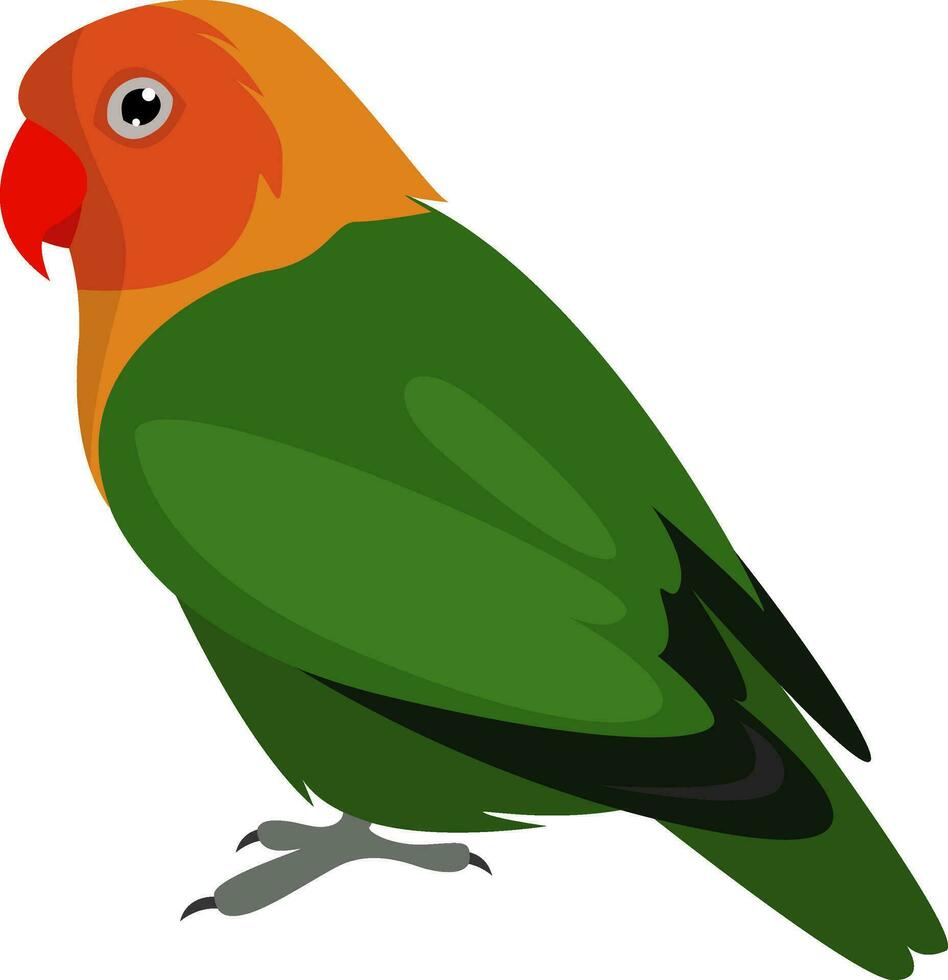 Green bird, illustration, vector on white background