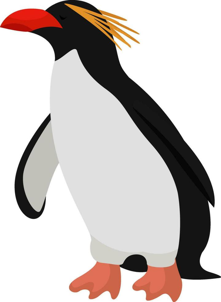 Interesting penguin, illustration, vector on white background
