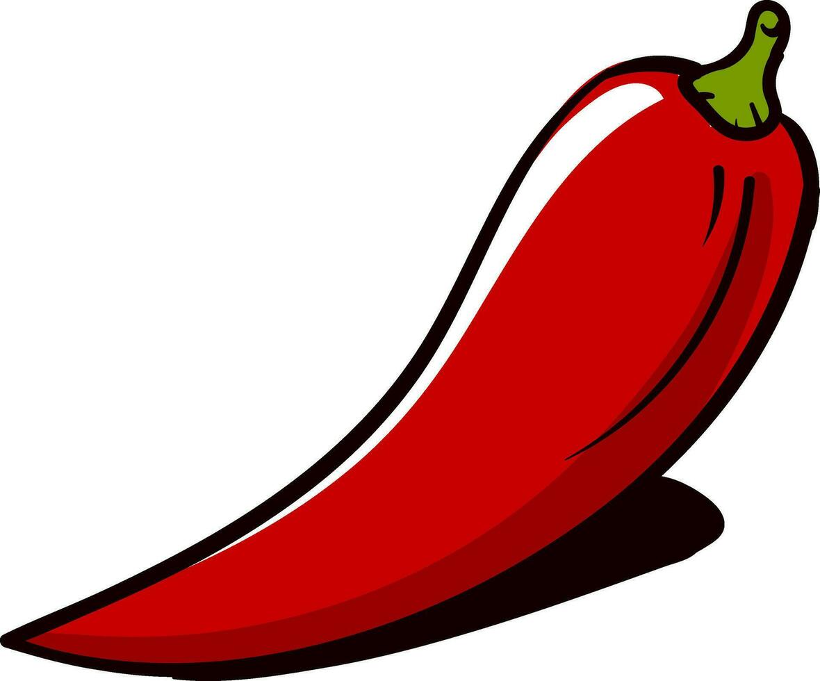 Red chilli peper, illustration, vector on white background