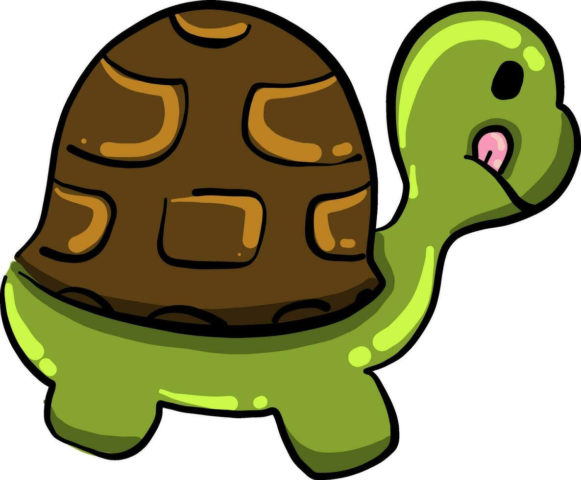pequeño tortuga, ilustración, vector en blanco antecedentes