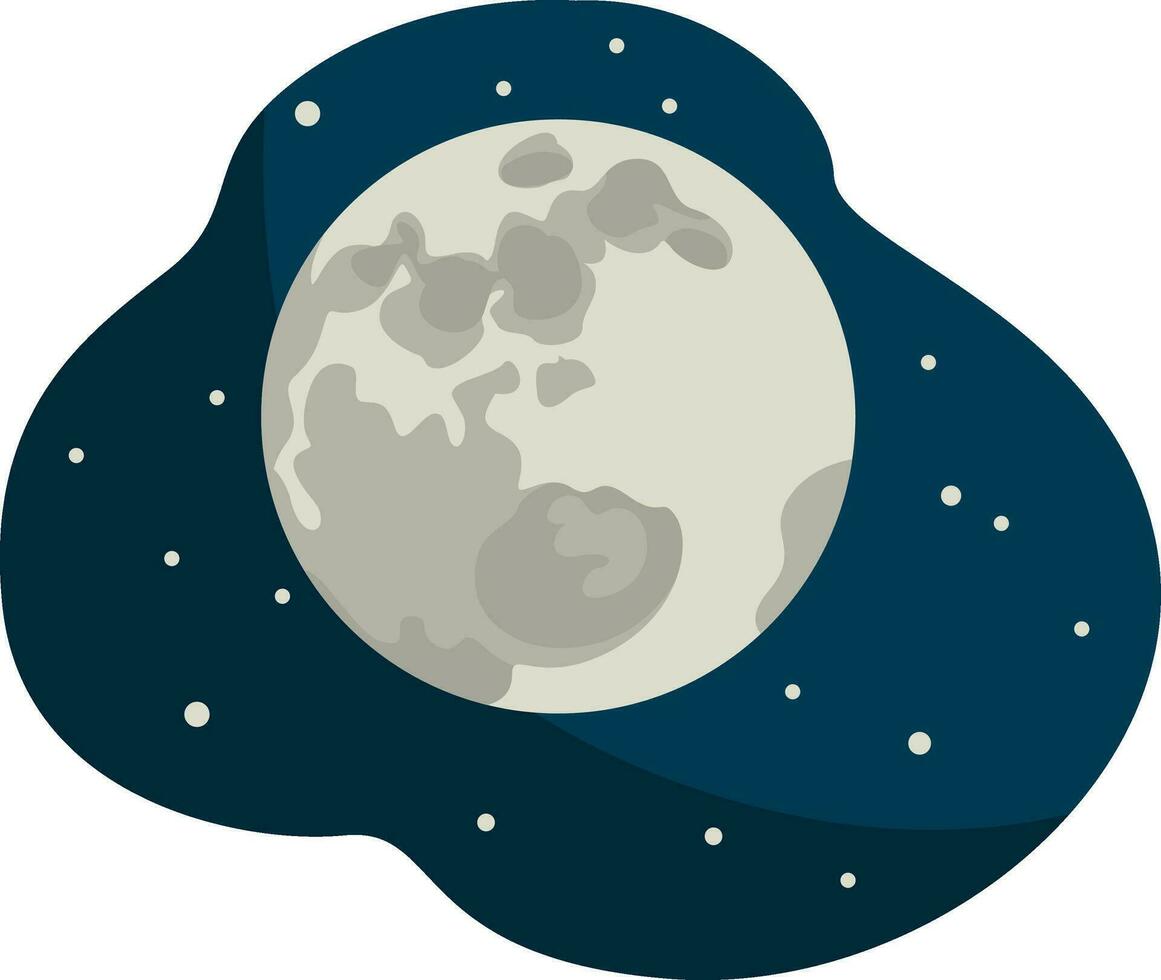 lleno luna, ilustración, vector en blanco antecedentes