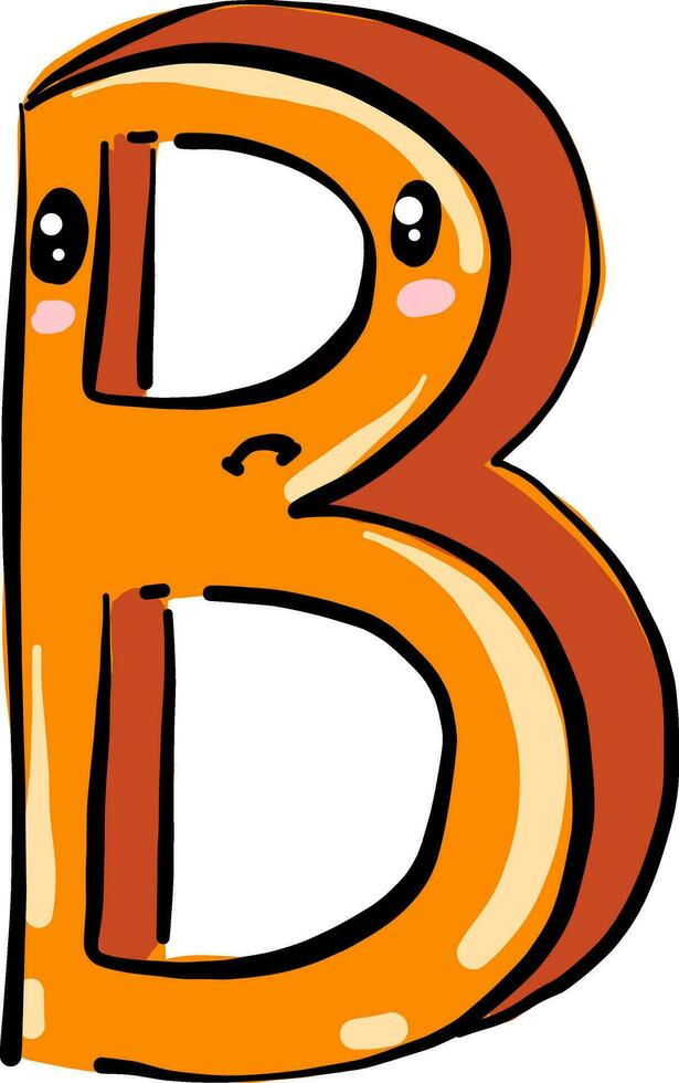 Letter B, illustration, vector on white background