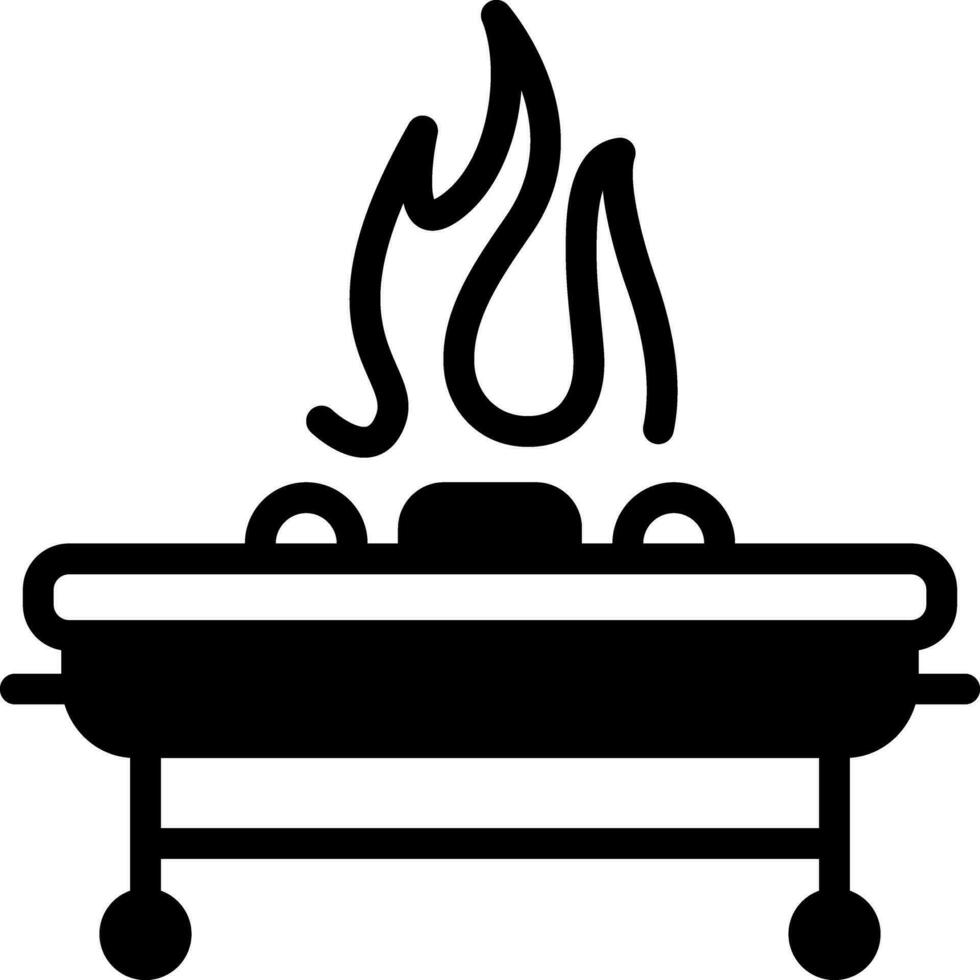 solid icon for grill vector