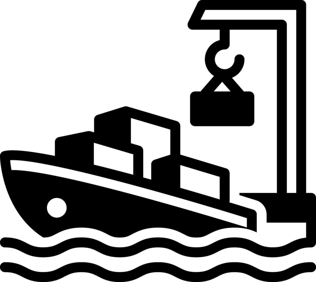 solid icon for harbour vector