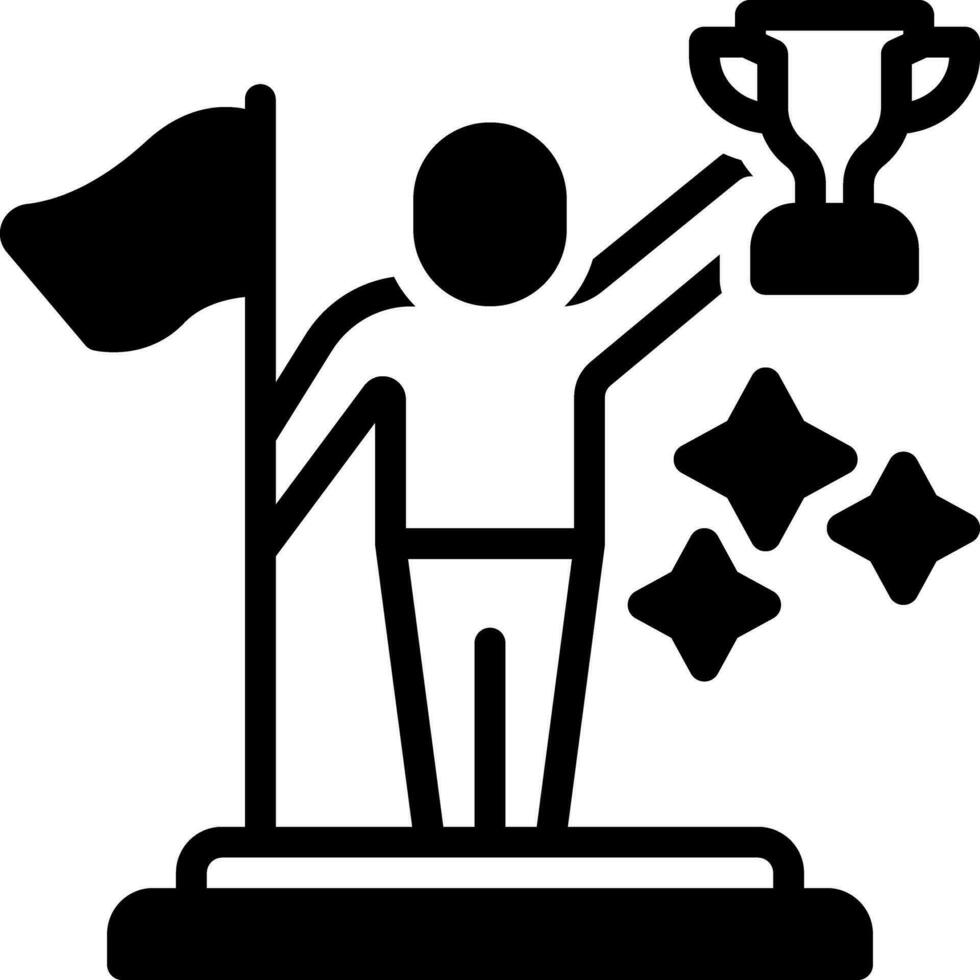 solid icon for achieve vector