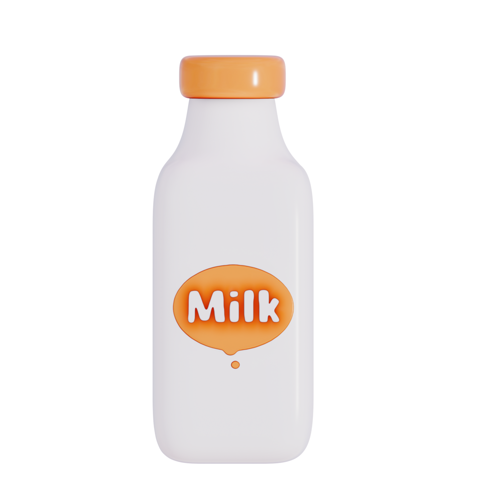 Groceries theme 3D milk product , Almond Milk bottle on a transparent background ,  3D rendering png