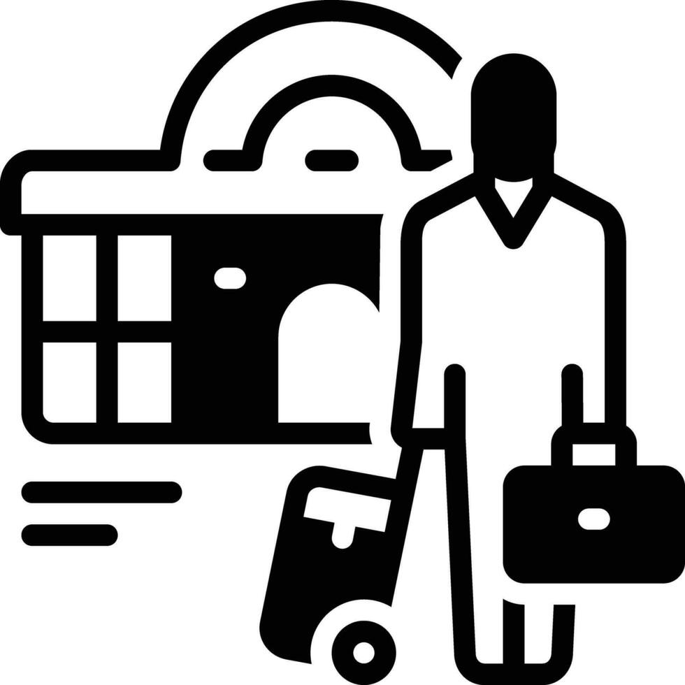 solid icon for travelers vector