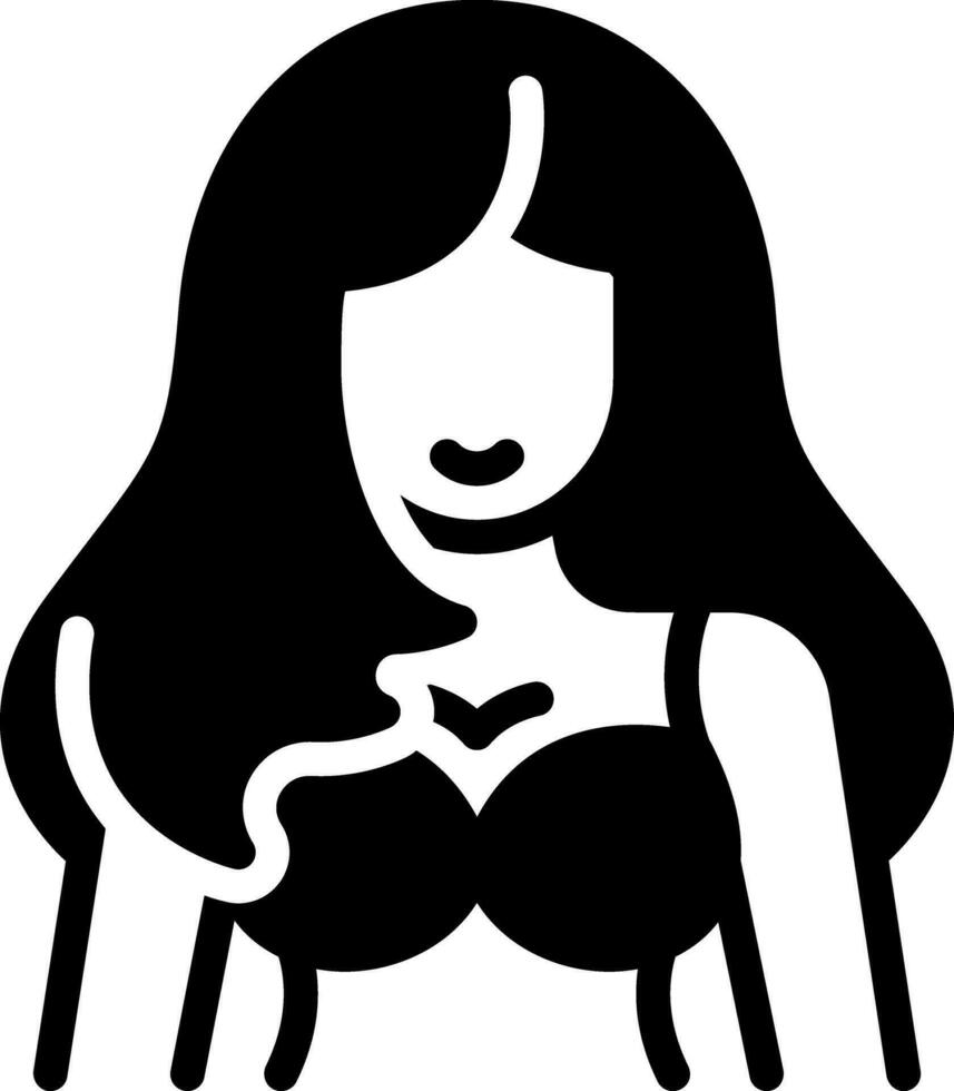 solid icon for hair vector