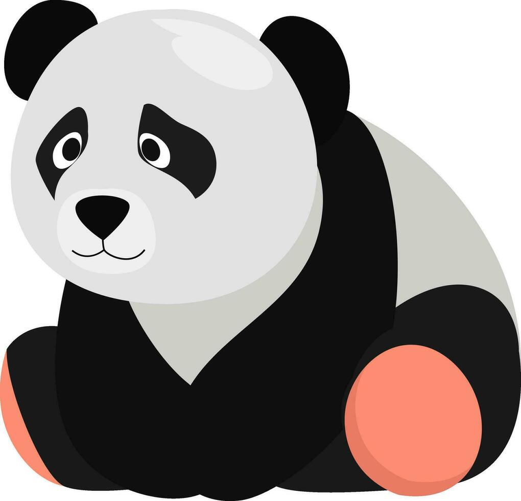 Sad panda, illustration, vector on white background