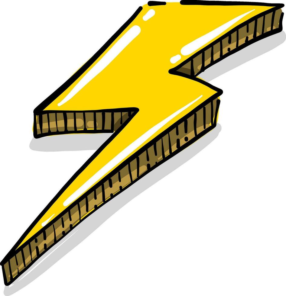 Lightning bolt, illustration, vector on white background