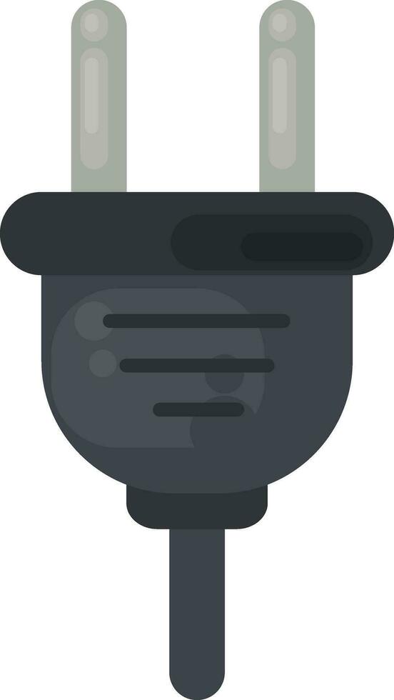 Black electric plug, illustration, vector on white background