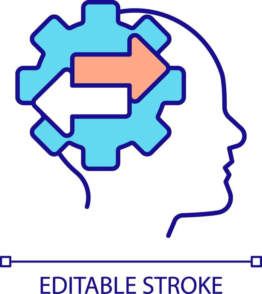 2D customizable behaviorism icon representing learning theories, isolated vector, thin line illustration. vector