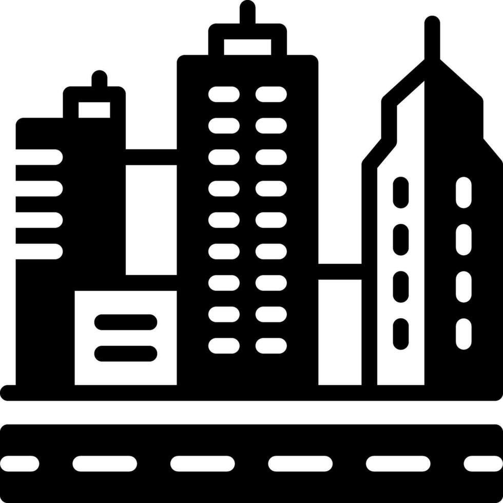 solid icon for cities vector