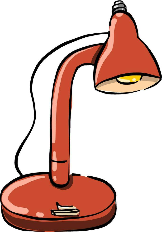 lámpara de mesa, ilustración, vector sobre fondo blanco