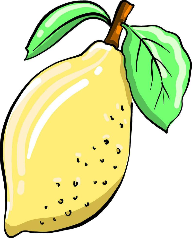 Yellow lemon, illustration, vector on white background