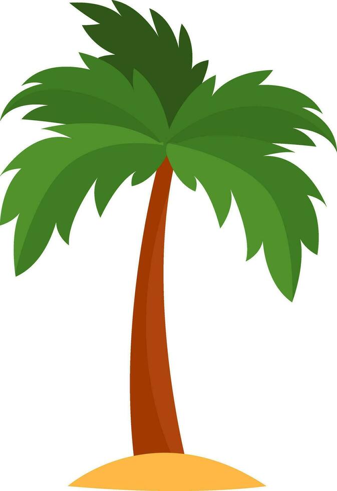 Tall palm tree, illustration, vector on white background