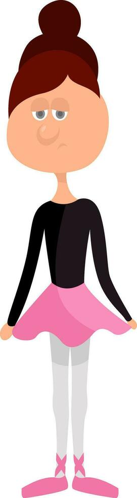 Little ballerina, illustration, vector on white background