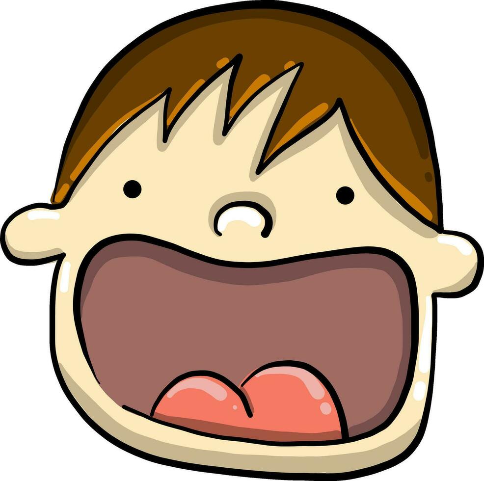 Open mouth, illustration, vector on white background