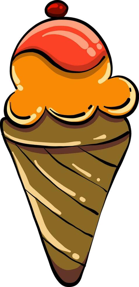 Tasty ice cream, illustration, vector on white background