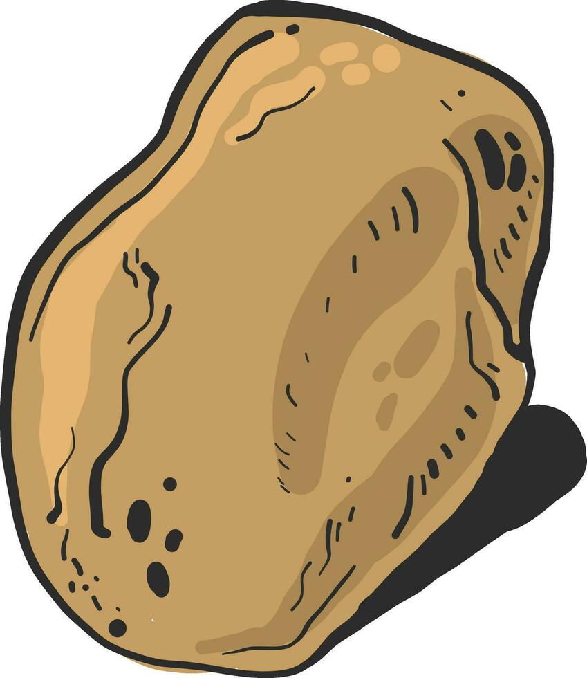 Big potato, illustration, vector on white background