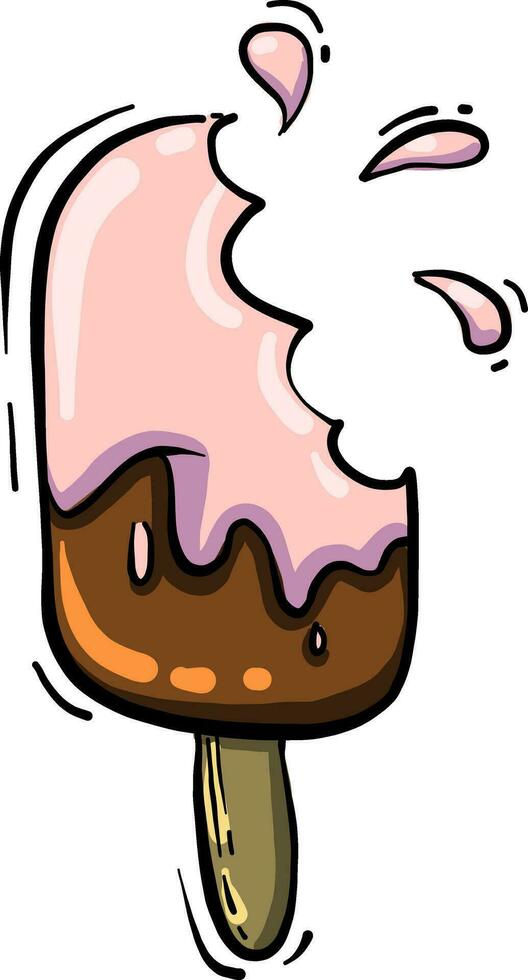 helado de chocolate, ilustración, vector sobre fondo blanco