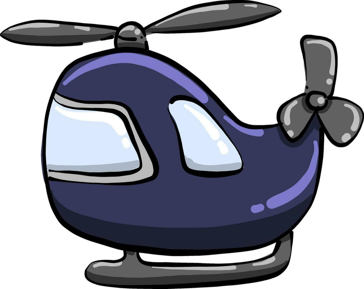 Purple helicopter, illustration, vector on white background