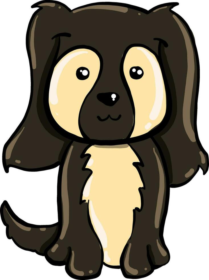 Brown cute dog, illustration, vector on white background