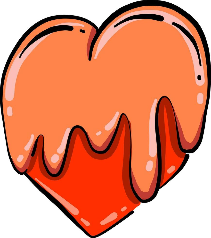 Caramel heart, illustration, vector on white background