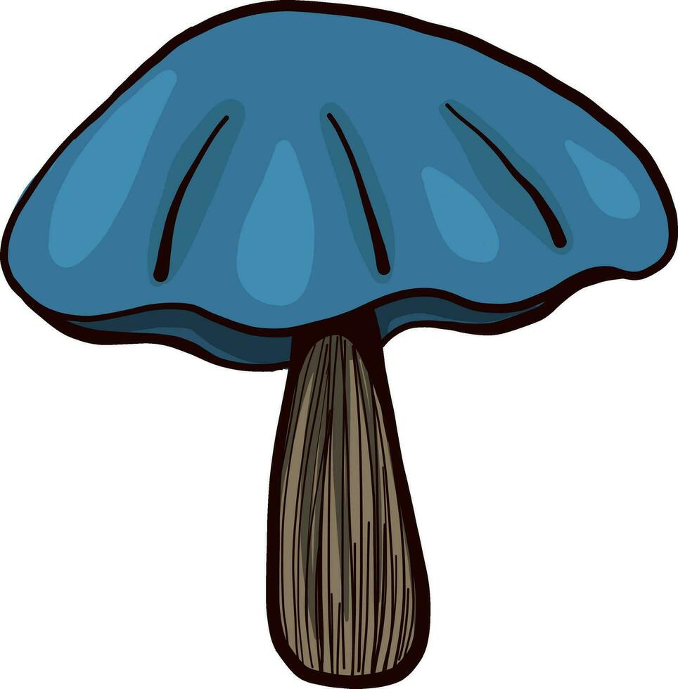 Blue mushroom, illustration, vector on white background