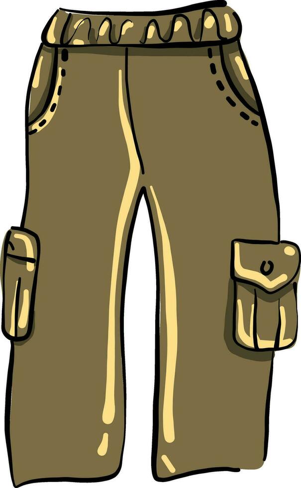 Military pants, illustration, vector on white background