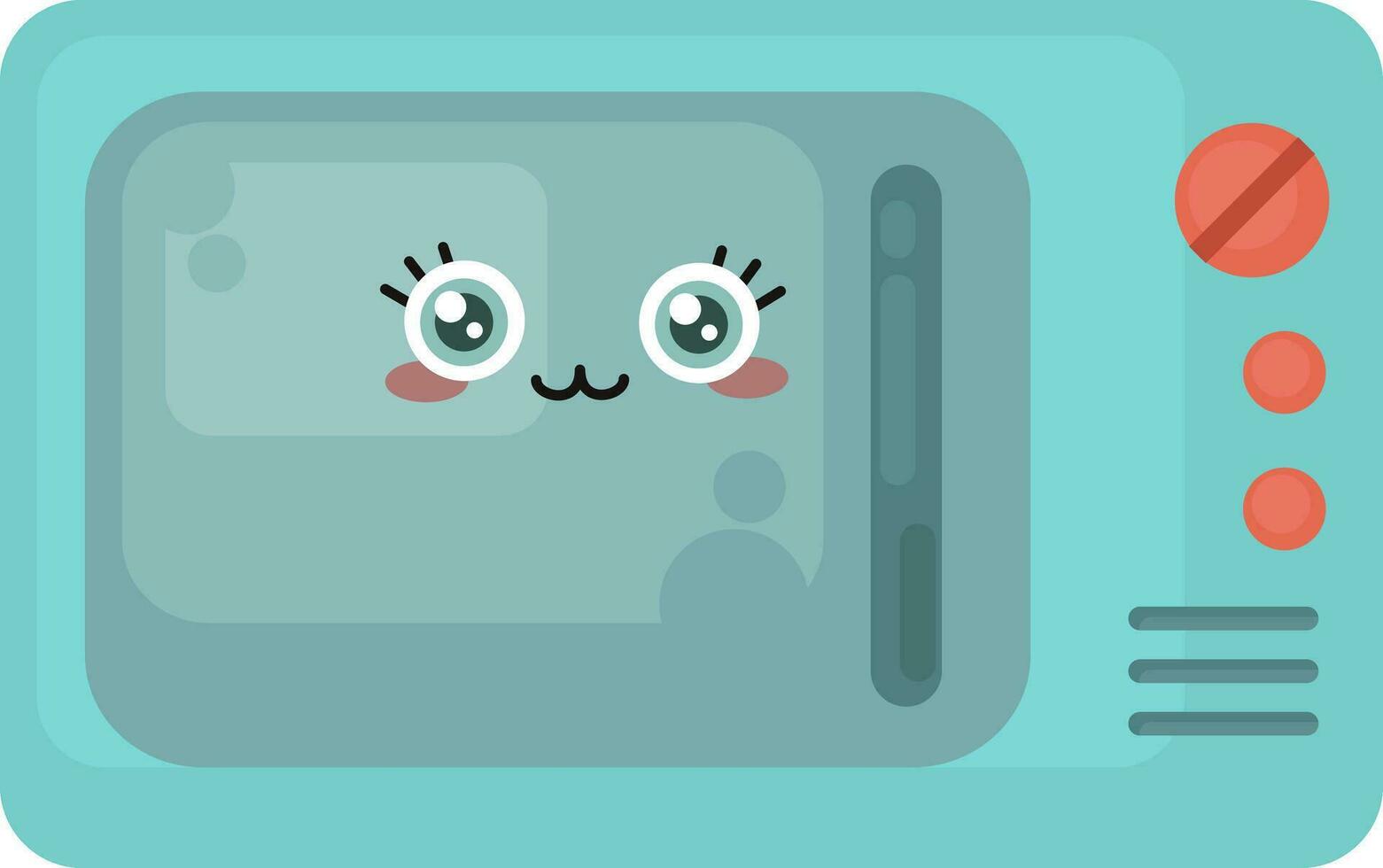 Cute microwave oven, illustration, vector on white background