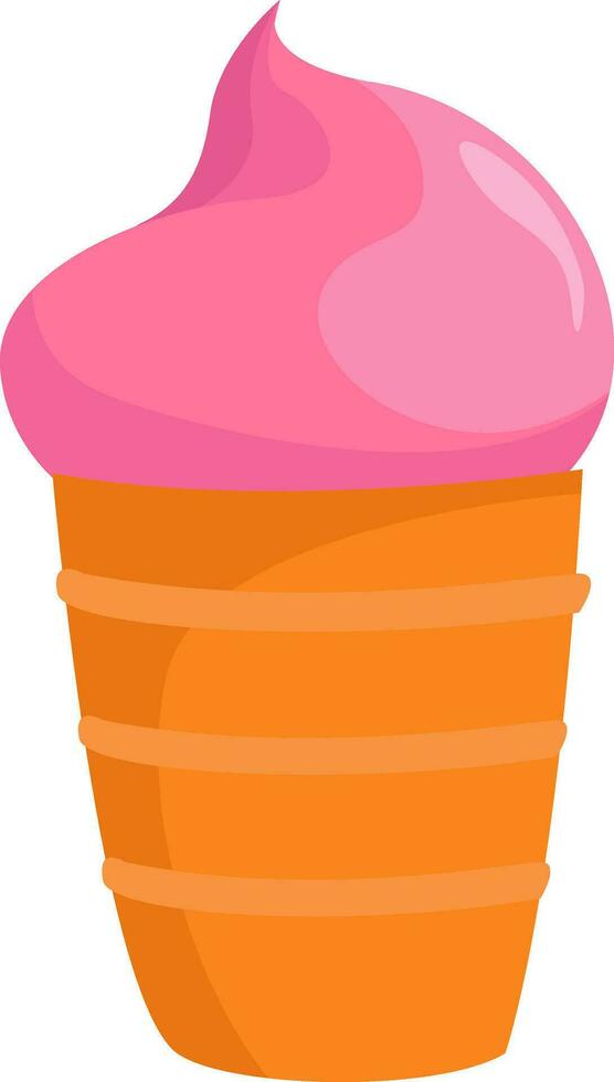 Pink ice cream, illustration, vector on white background